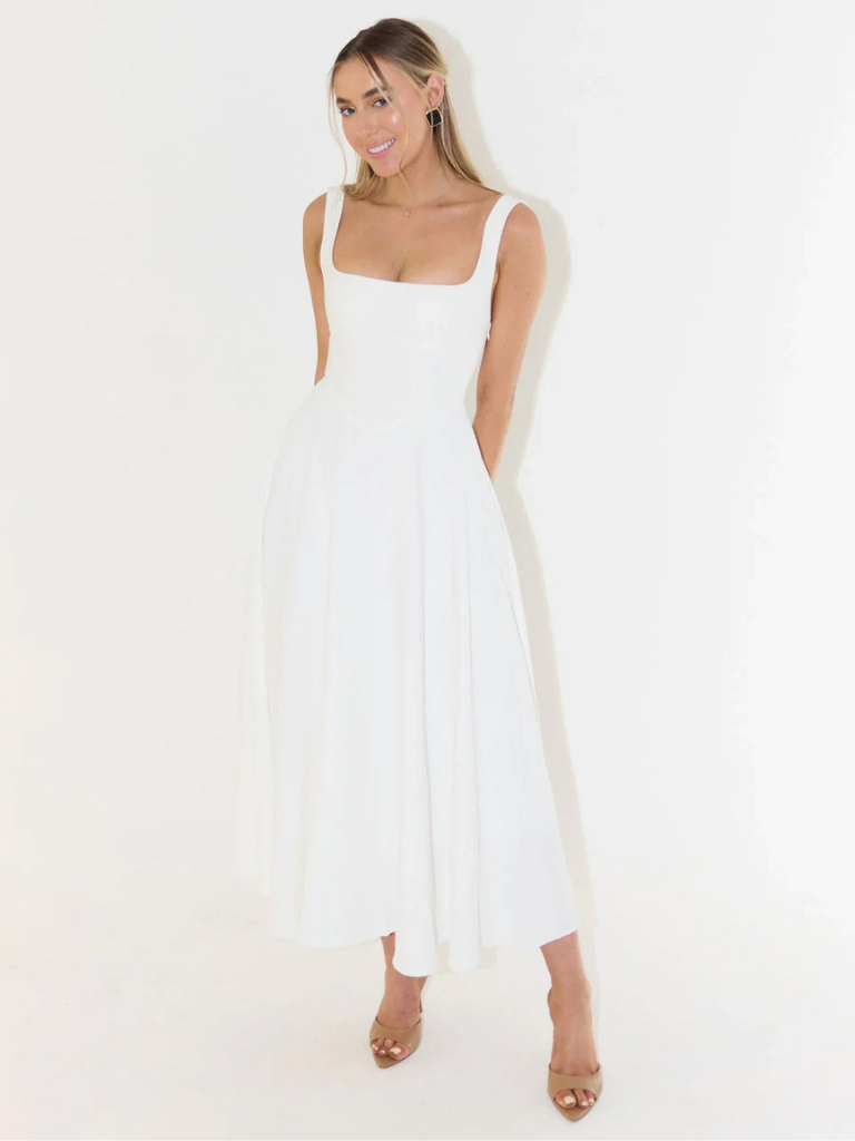 Genevieve | Timeless Fit-and-Flare Midi Dress