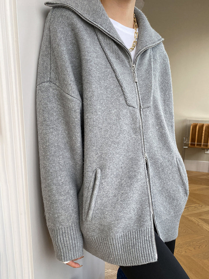 Brooke | Oversized Zip-Front Cardigan