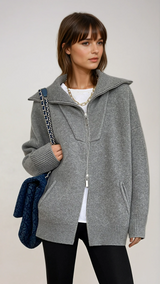 Brooke | Oversized Zip-Front Cardigan