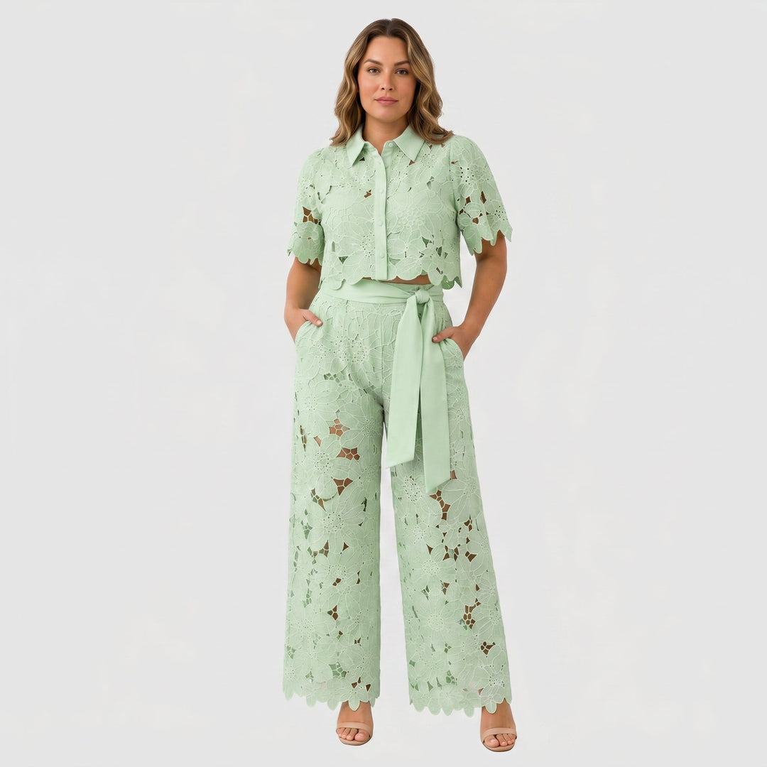 Aurelie | Floral Cut-Out Two-Piece Set