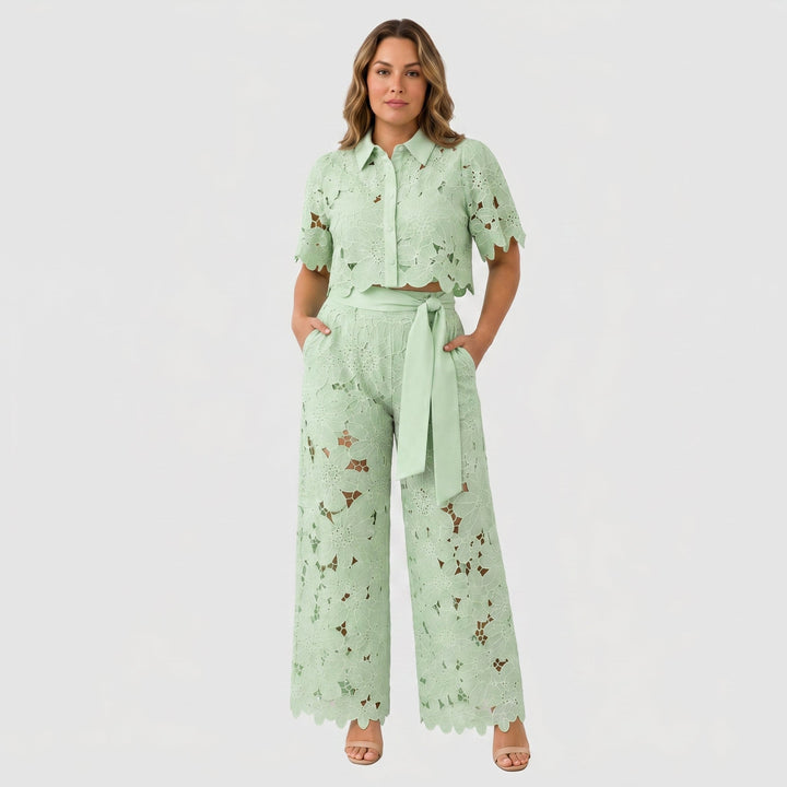 Aurelie | Floral Cut-Out Two-Piece Set