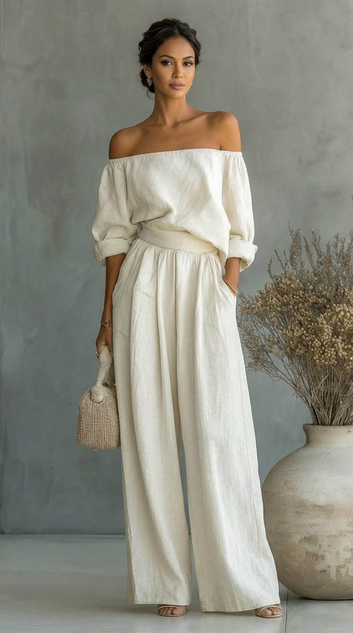 Annette | Relaxed Off-Shoulder Two-Piece Set