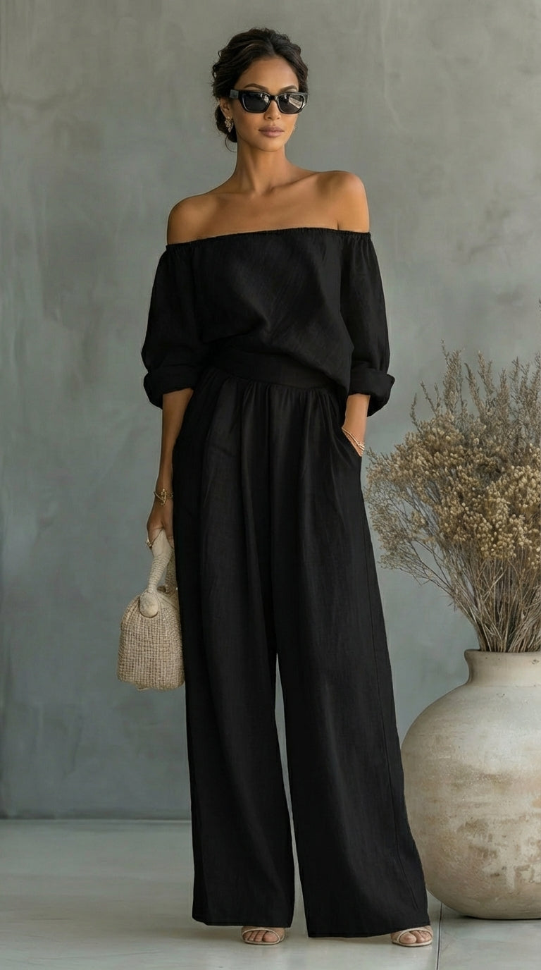 Annette | Relaxed Off-Shoulder Two-Piece Set