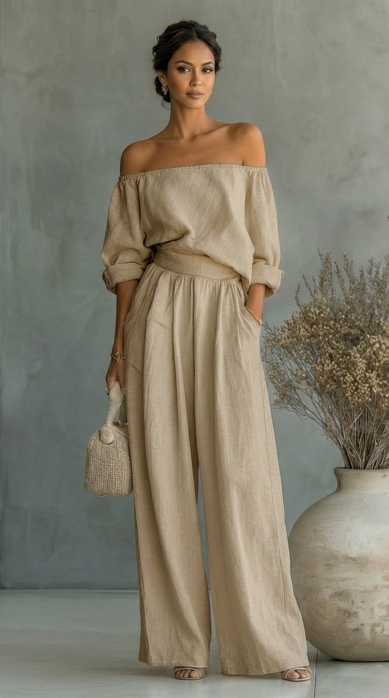 Annette | Relaxed Off-Shoulder Two-Piece Set