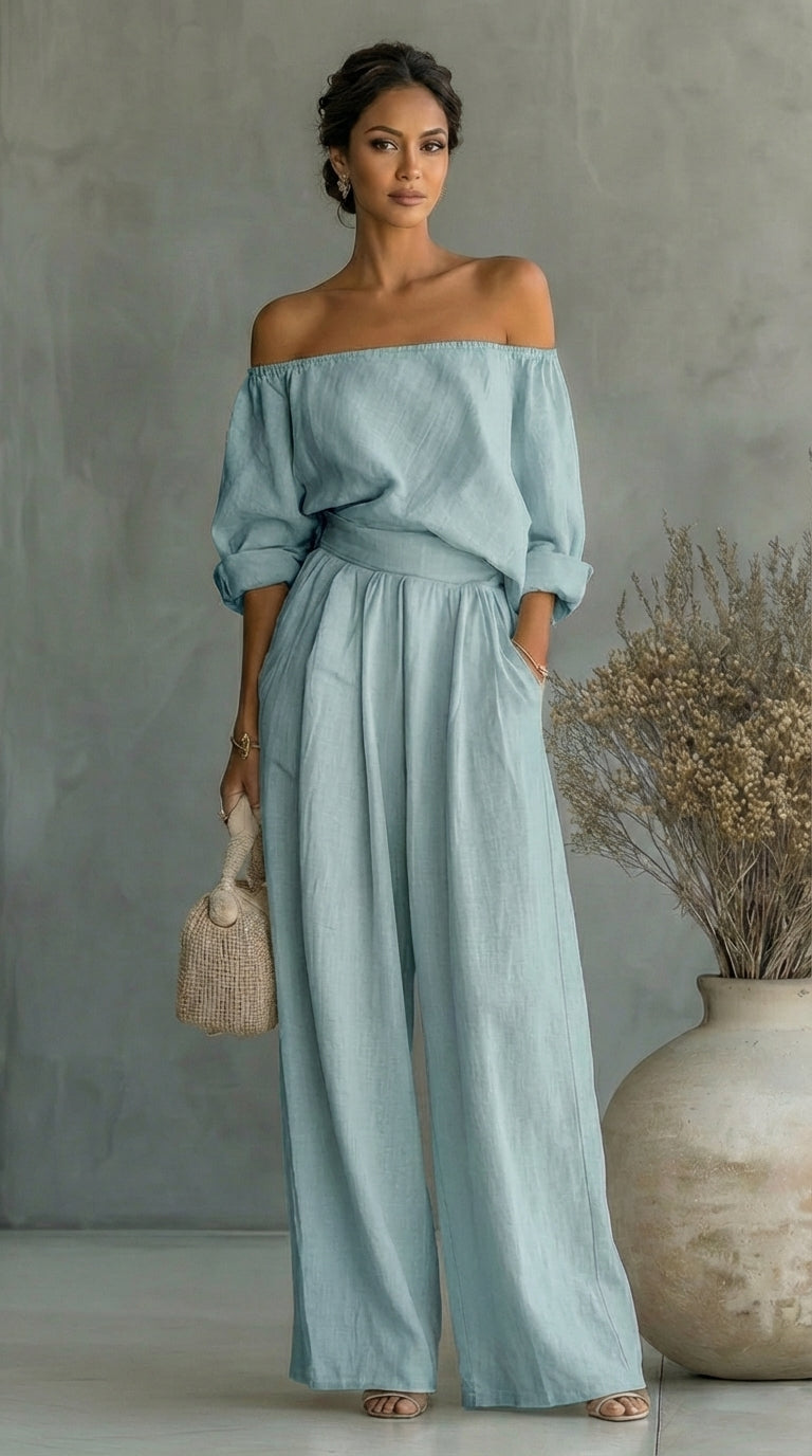 Annette | Relaxed Off-Shoulder Two-Piece Set