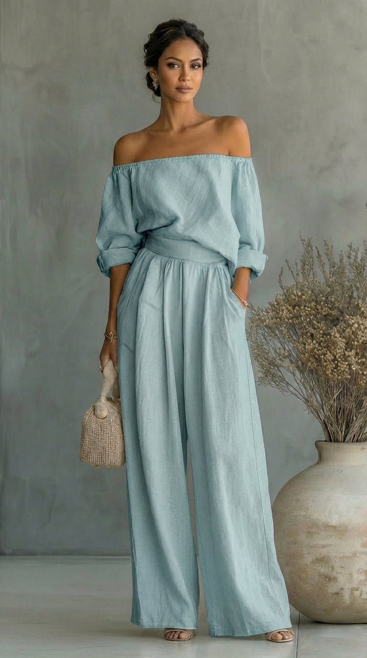 Annette | Relaxed Off-Shoulder Two-Piece Set