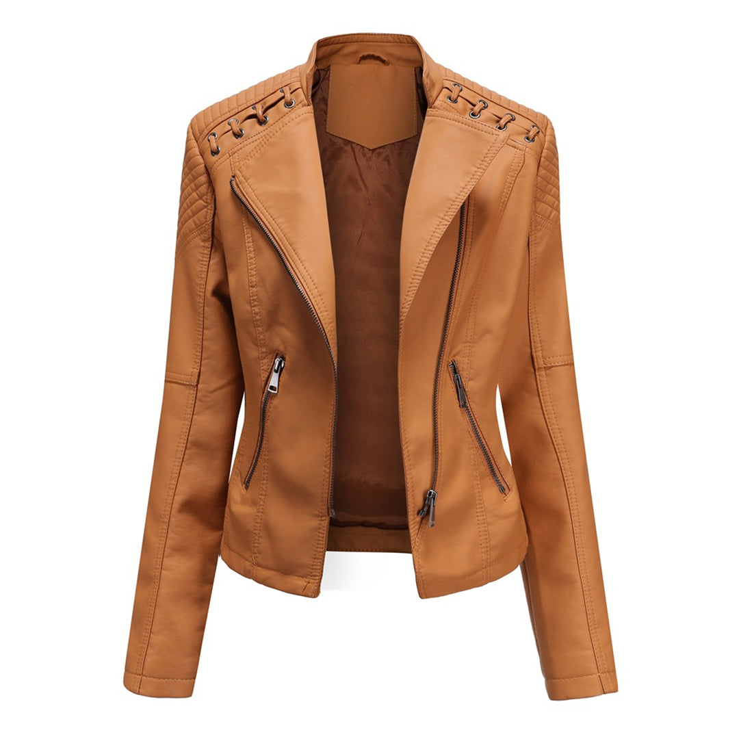 Sophie | Sleek Zip-Up Moto Jacket