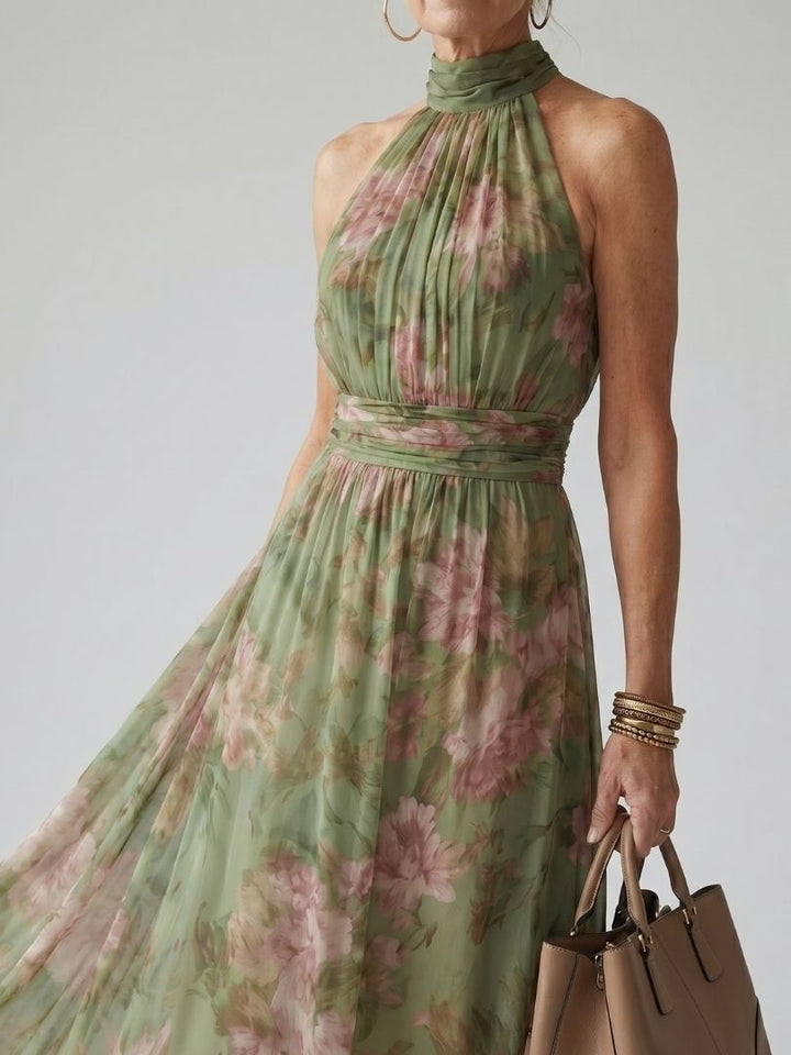 Lucia | Floral Halter Maxi Dress