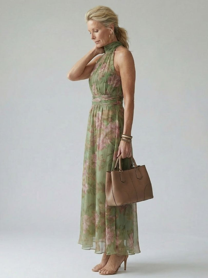 Lucia | Floral Halter Maxi Dress