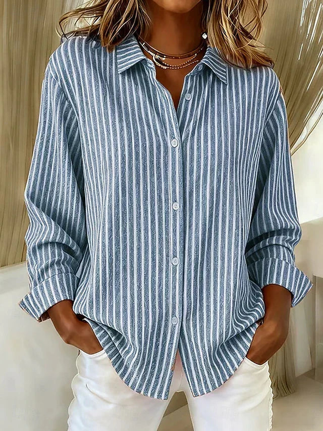 Norah | Relaxed Striped Button-Down Shirt