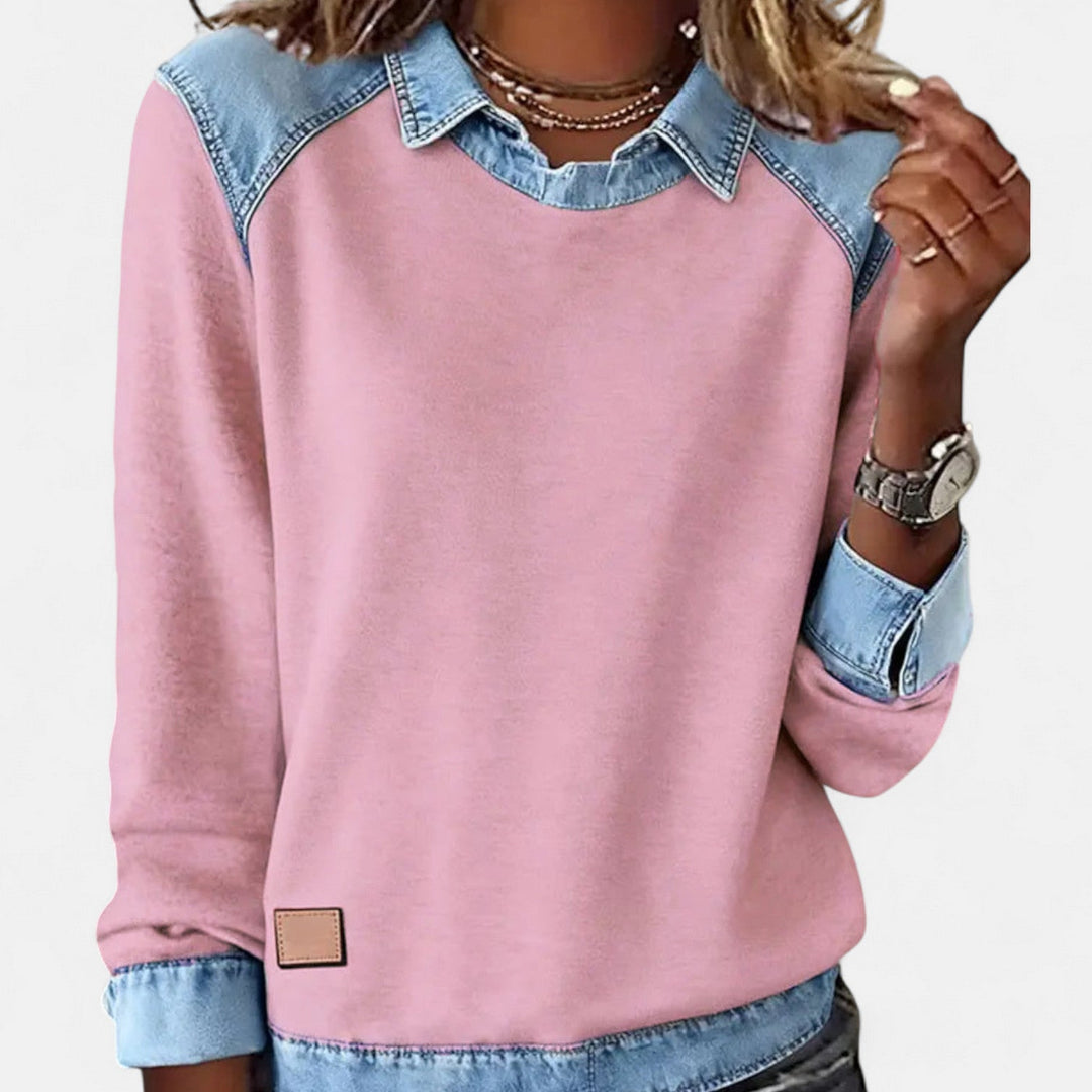 Danielle | Collared Colour-Block Pullover