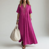 Katrina | Pintuck V-Neck Maxi Dress