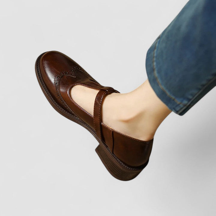 Elsa | T-Bar Brogue Flats