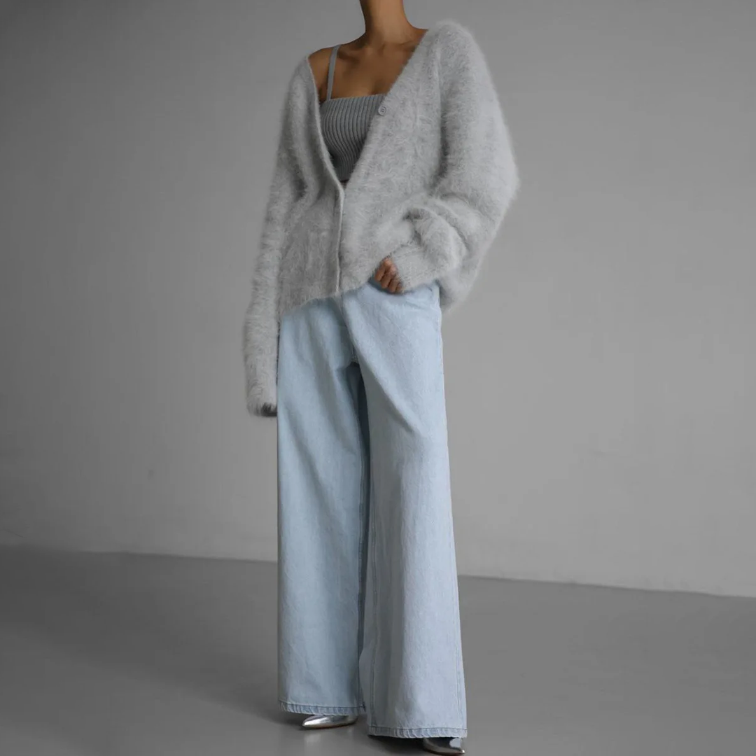 Lucille | Softly Textured V-Neck Cardigan