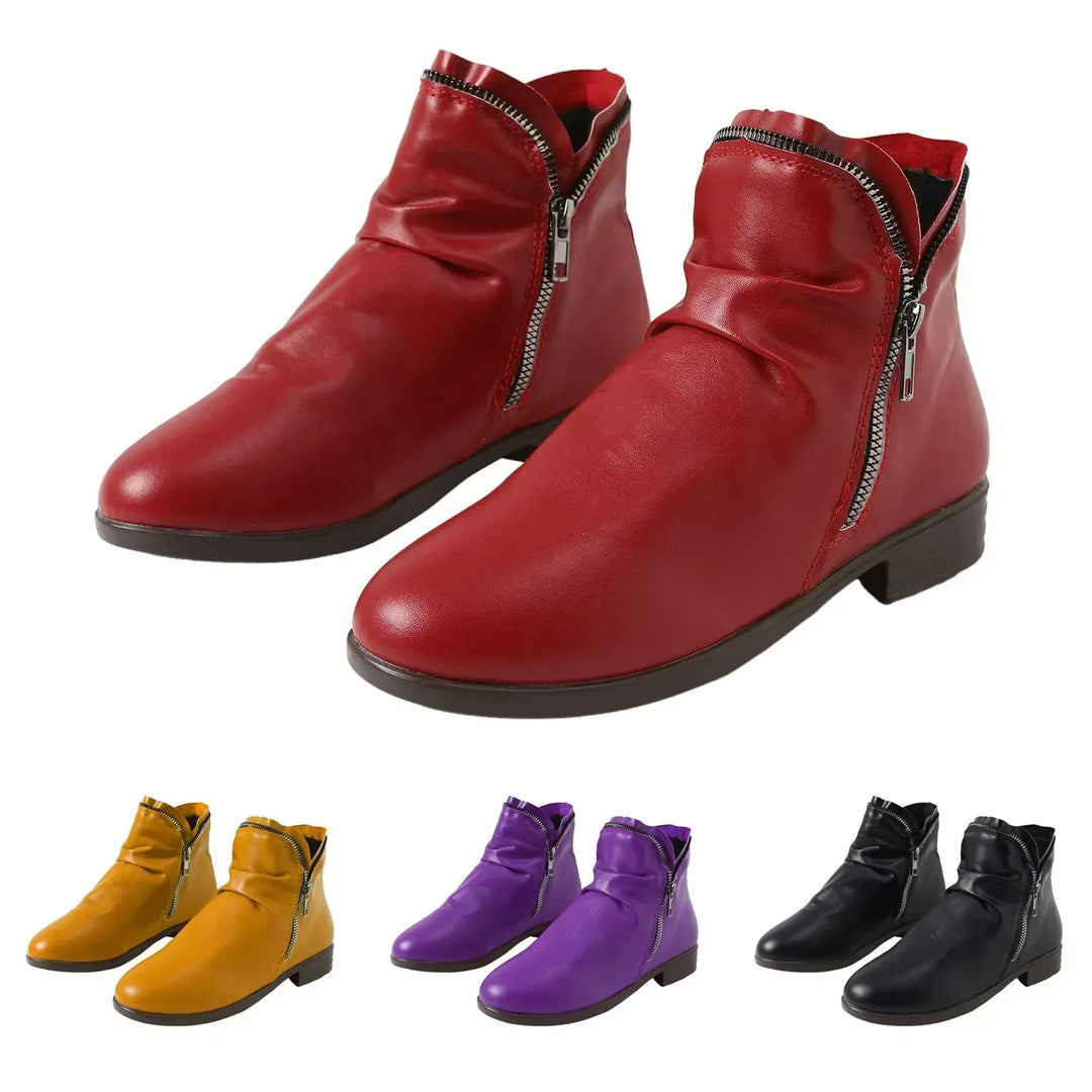 Ruth | Slouched Zip Ankle Boots