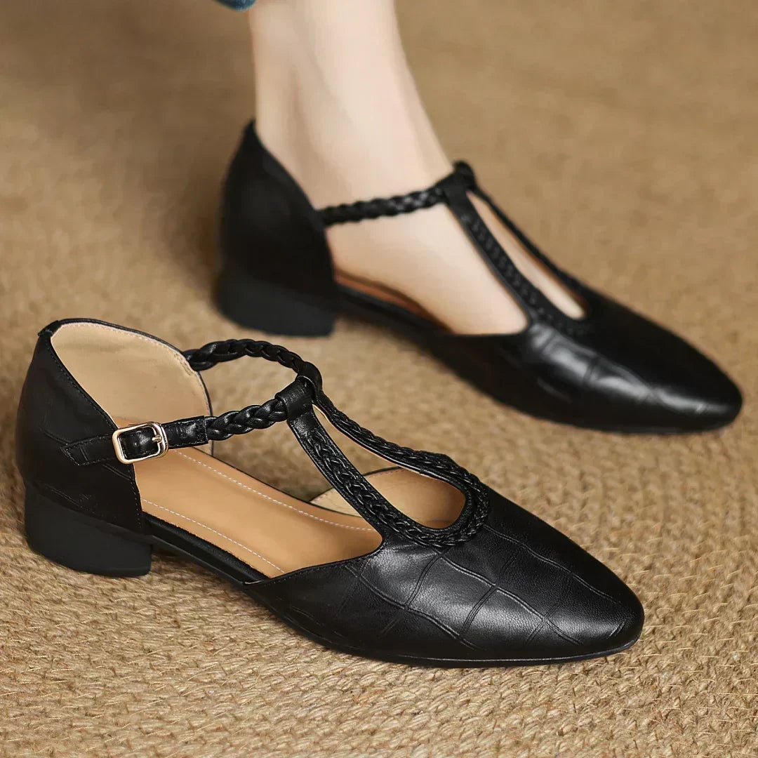 Melanie | T-Strap Pointed Flats