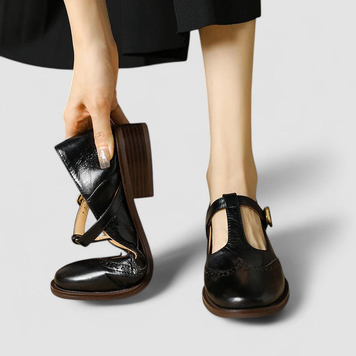 Elsa | T-Bar Brogue Flats