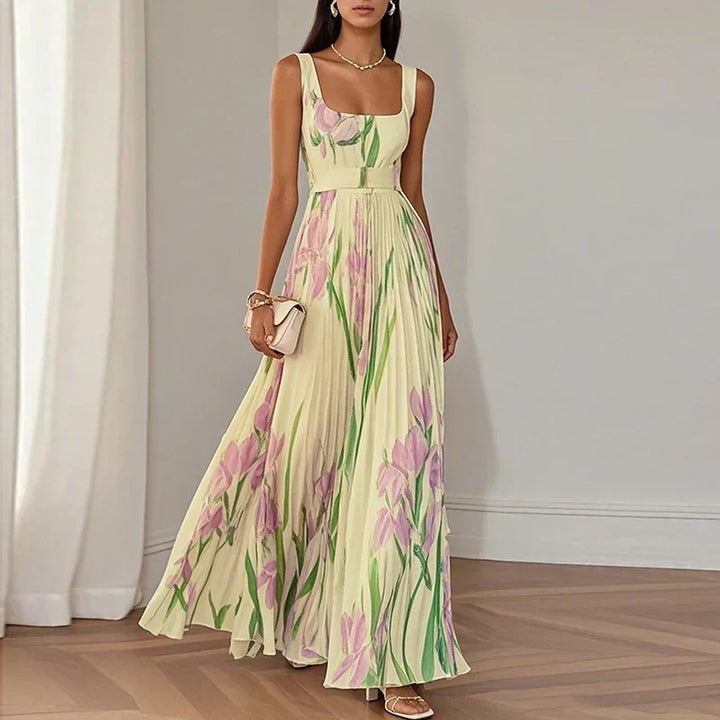 Ariadne | Floral Pleated Maxi Dress