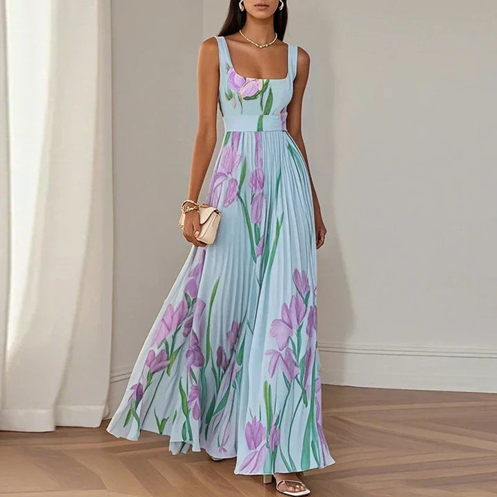 Ariadne | Floral Pleated Maxi Dress