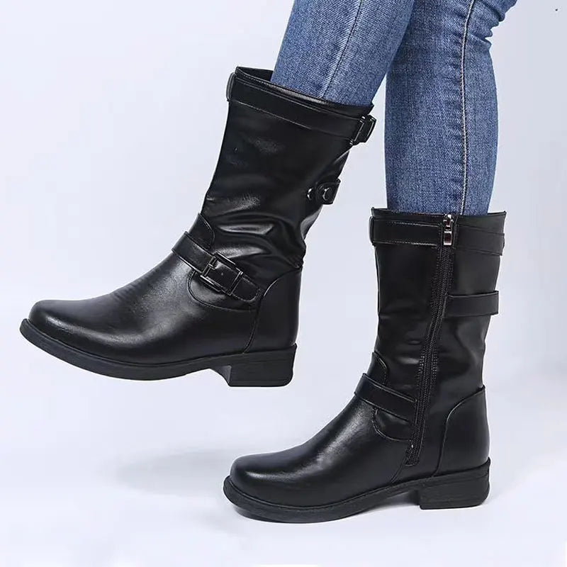Rosetta | Buckle-Detail Biker Boots