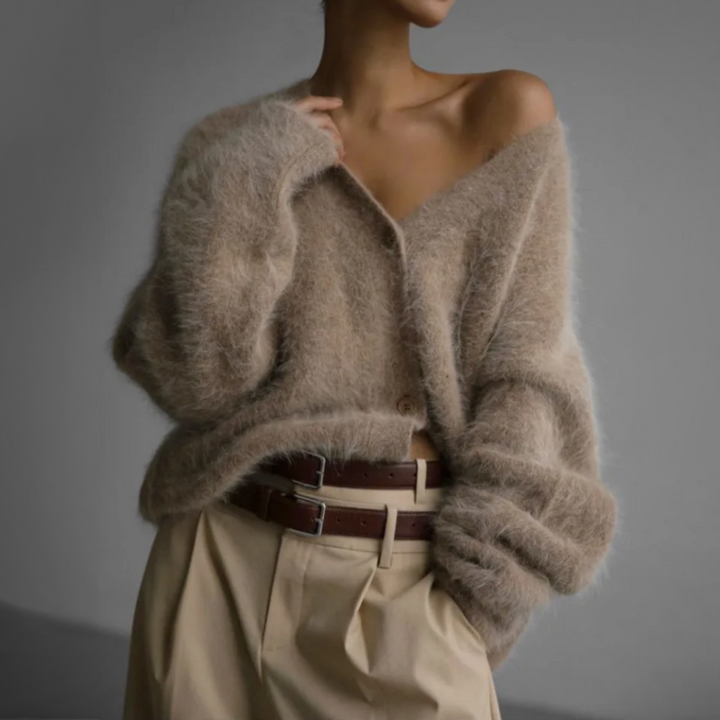 Lucille | Softly Textured V-Neck Cardigan