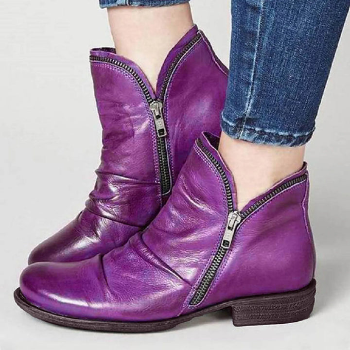 Agatha | Slouched Side-Zip Ankle Boots