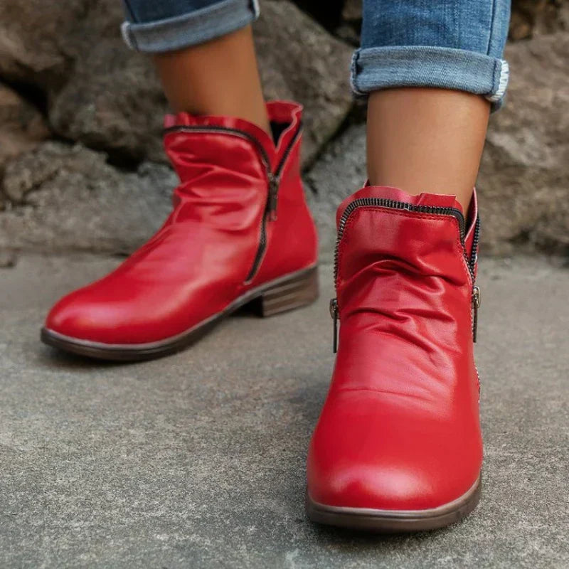Vivienne | Slouch Side-Zip Ankle Boots