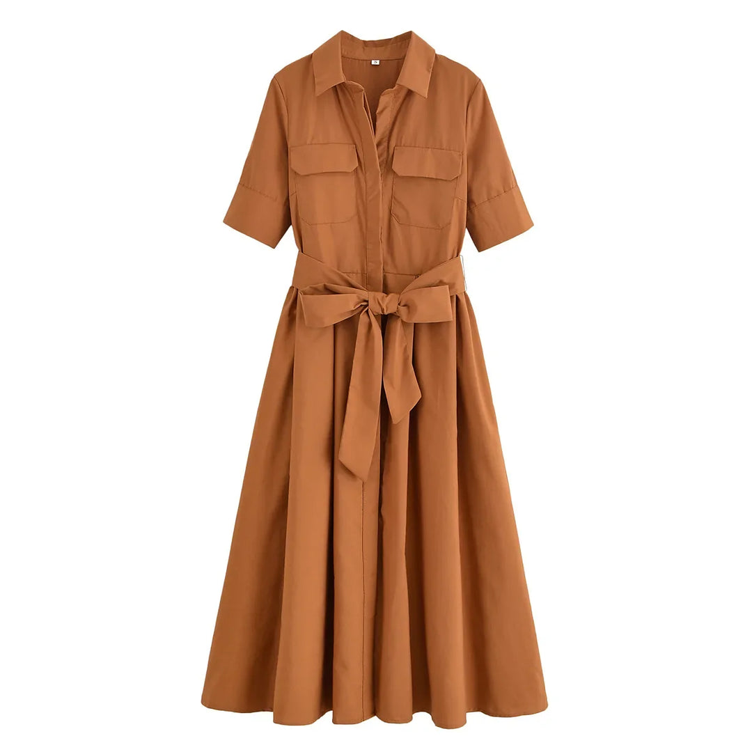 Adelia | Belted Shirt Dress