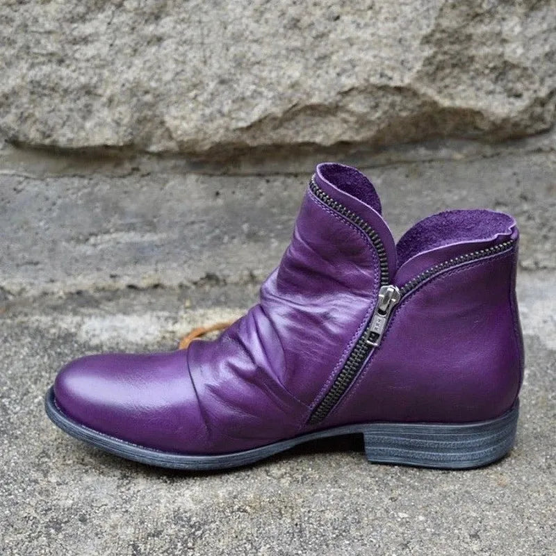 Vivienne | Slouch Side-Zip Ankle Boots