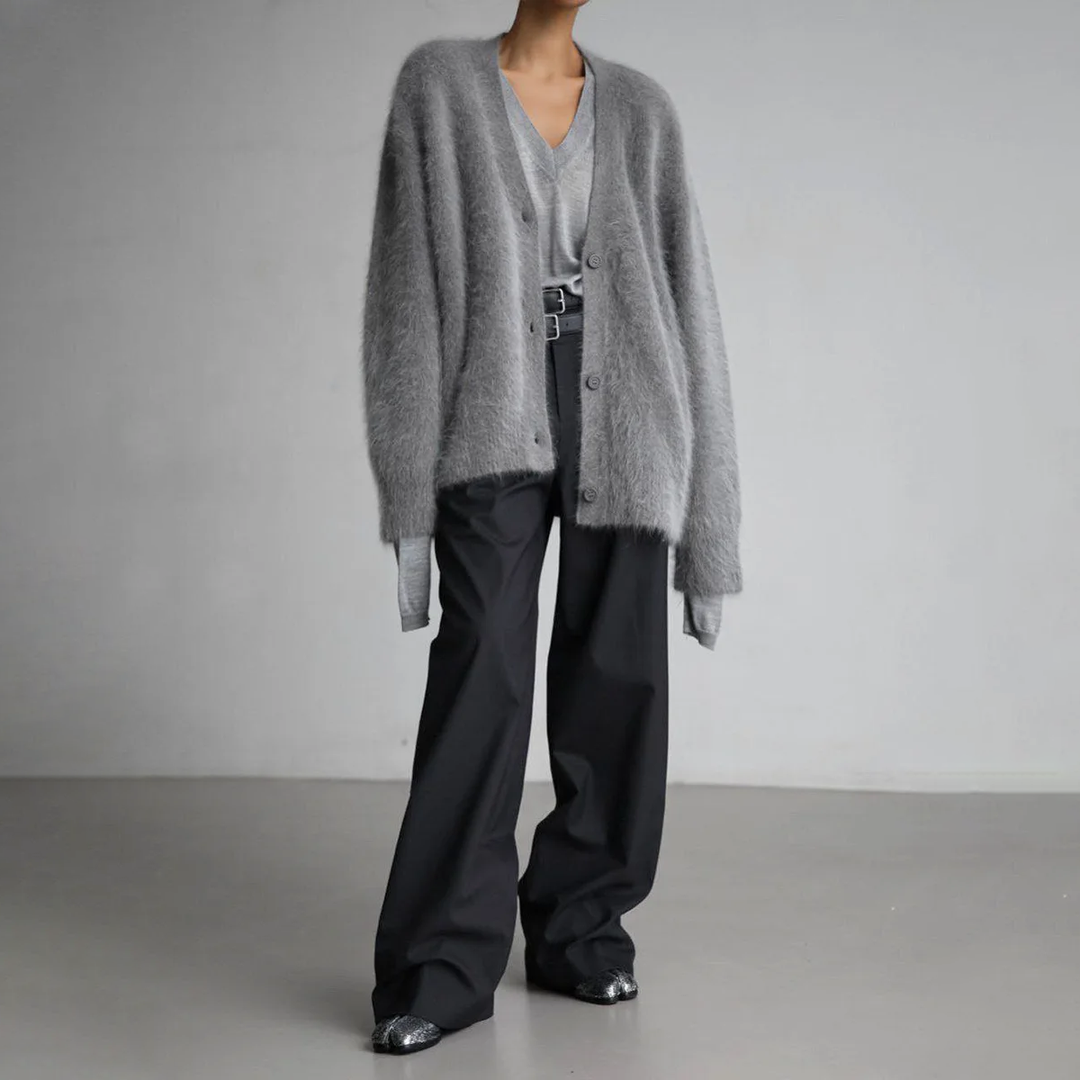 Lucille | Softly Textured V-Neck Cardigan