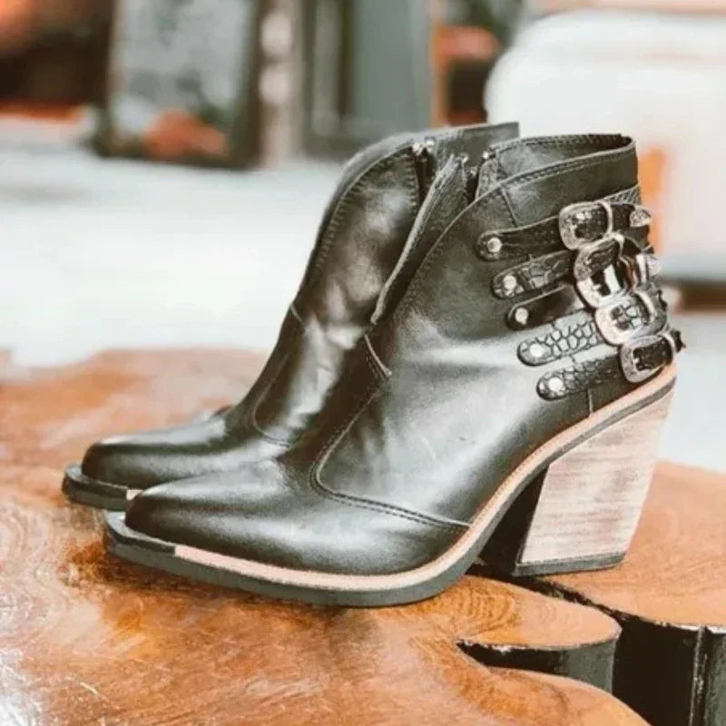 Harlow | Buckle-Detail Ankle Boots