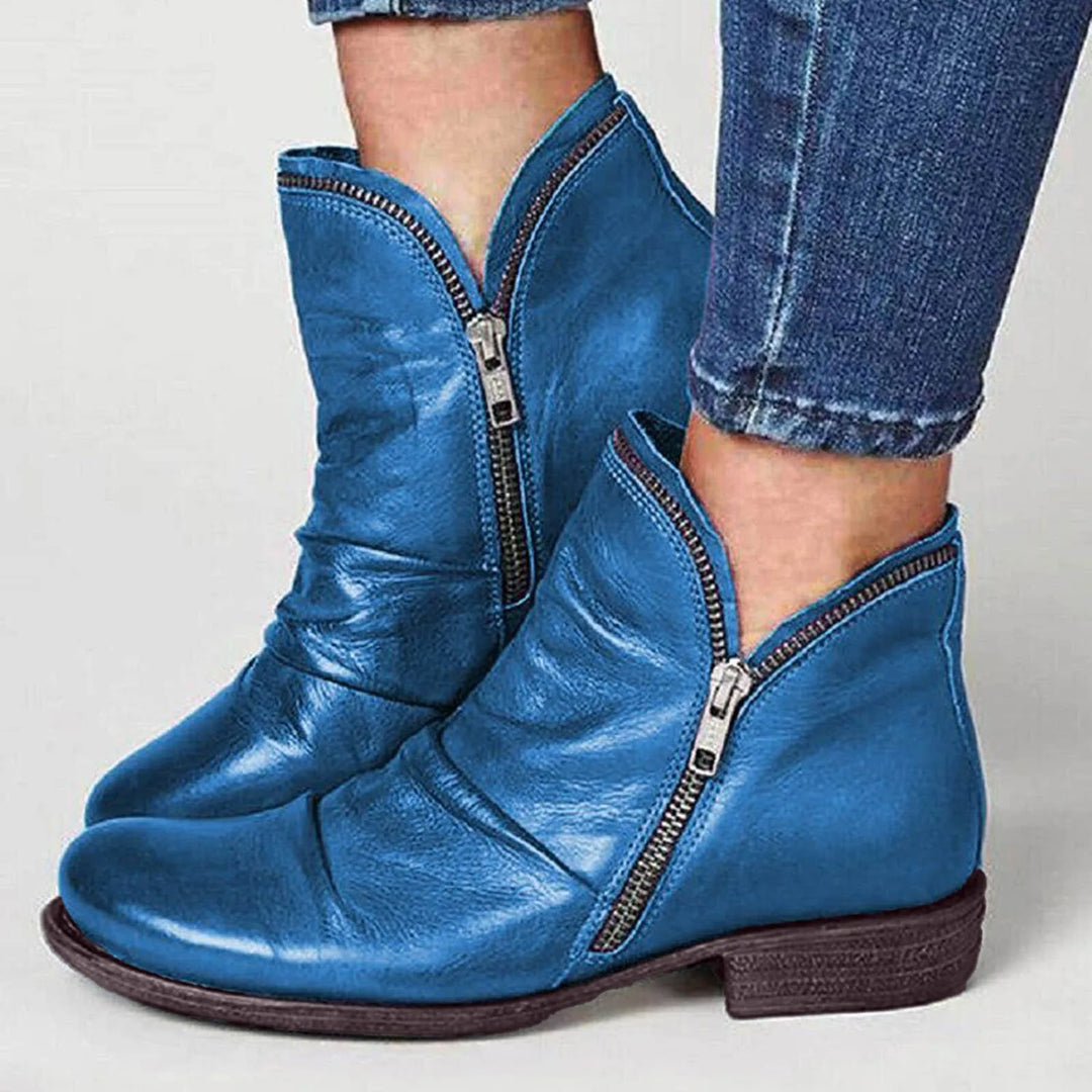 Agatha | Slouched Side-Zip Ankle Boots