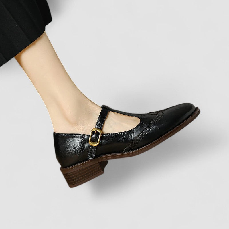 Elsa | T-Bar Brogue Flats