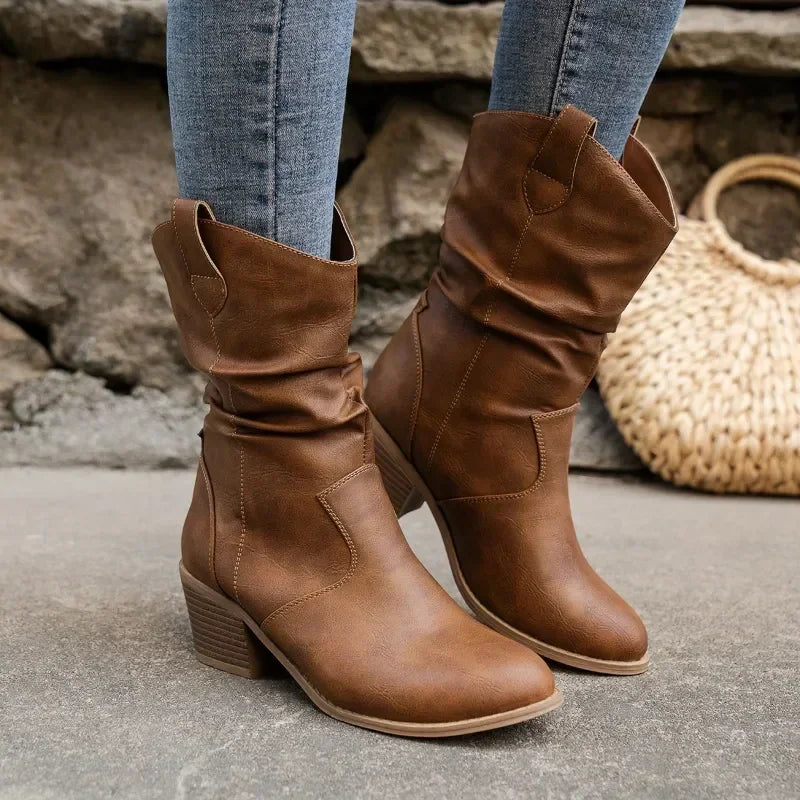 Wren | Slouch Western Ankle Boots