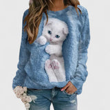 Gwendolyn | Cosy Cat-Print Sweatshirt