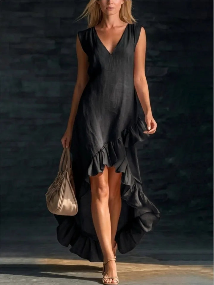 Wynne | Sleeveless Ruffle-Hem Maxi Dress