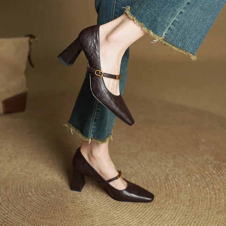 Elise | Classic Block-Heel Mary Jane Heels