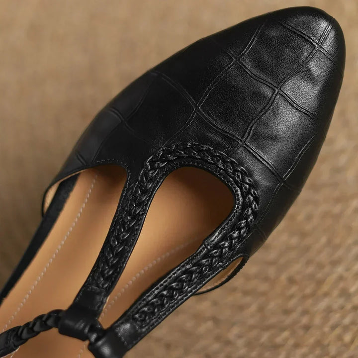 Maud | Braided T-Strap Mary Jane Flats