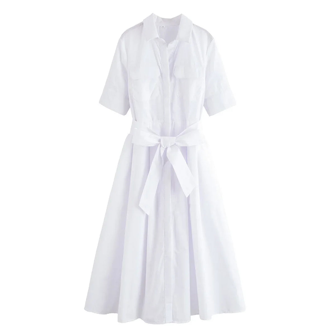 Adelia | Belted Shirt Dress