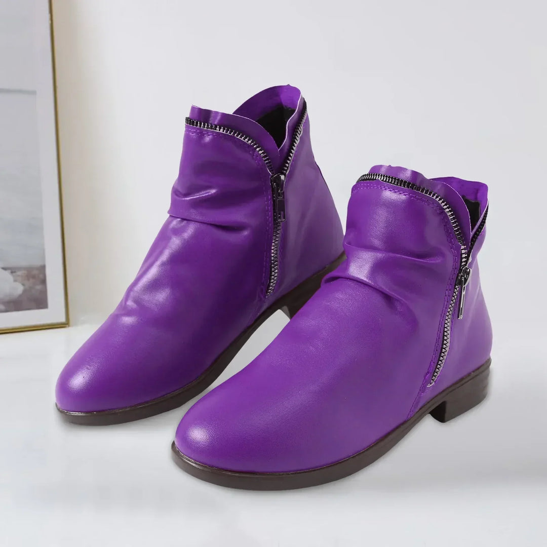 Ruth | Slouched Zip Ankle Boots