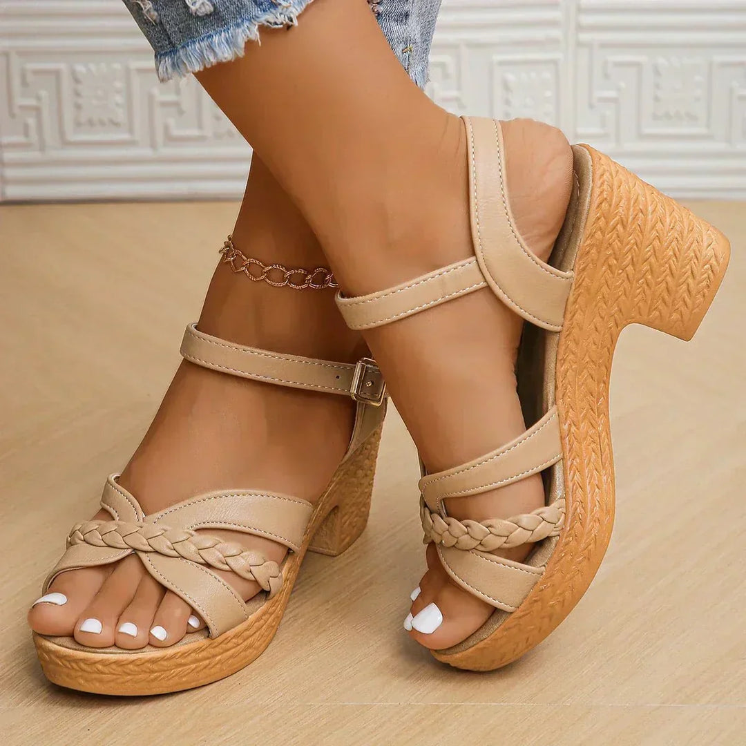 Constance | Braided Platform Heeled Sandals
