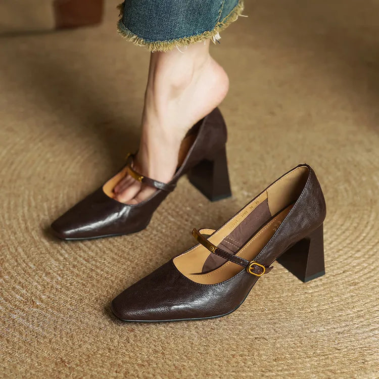 Elise | Classic Block-Heel Mary Jane Heels