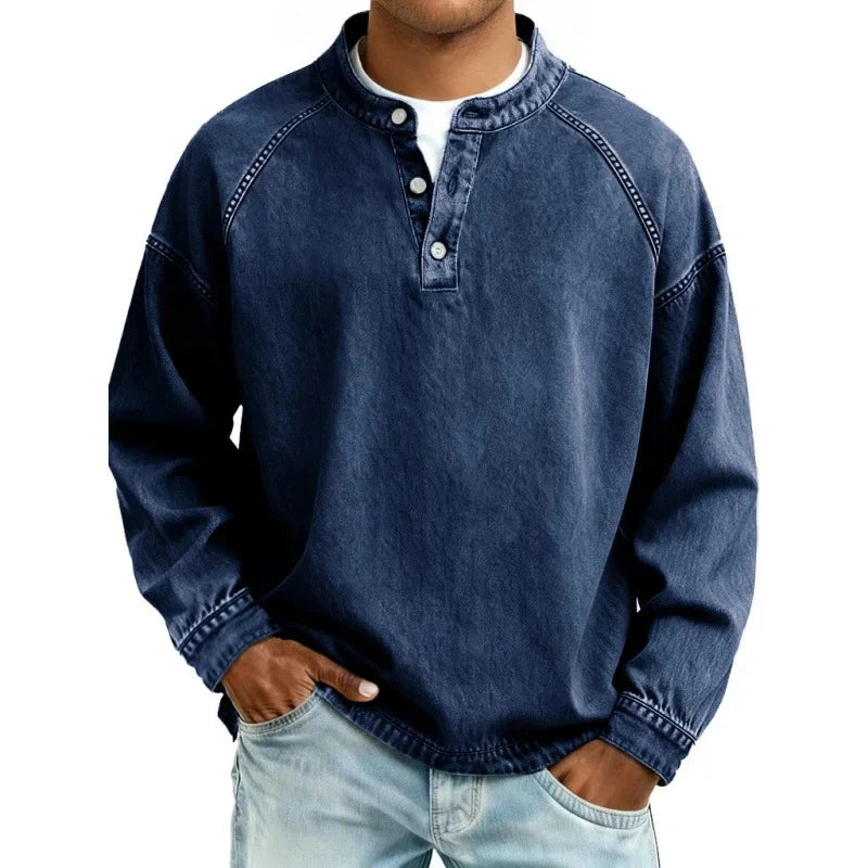 Malcolm | Vintage Button Henley Shirt
