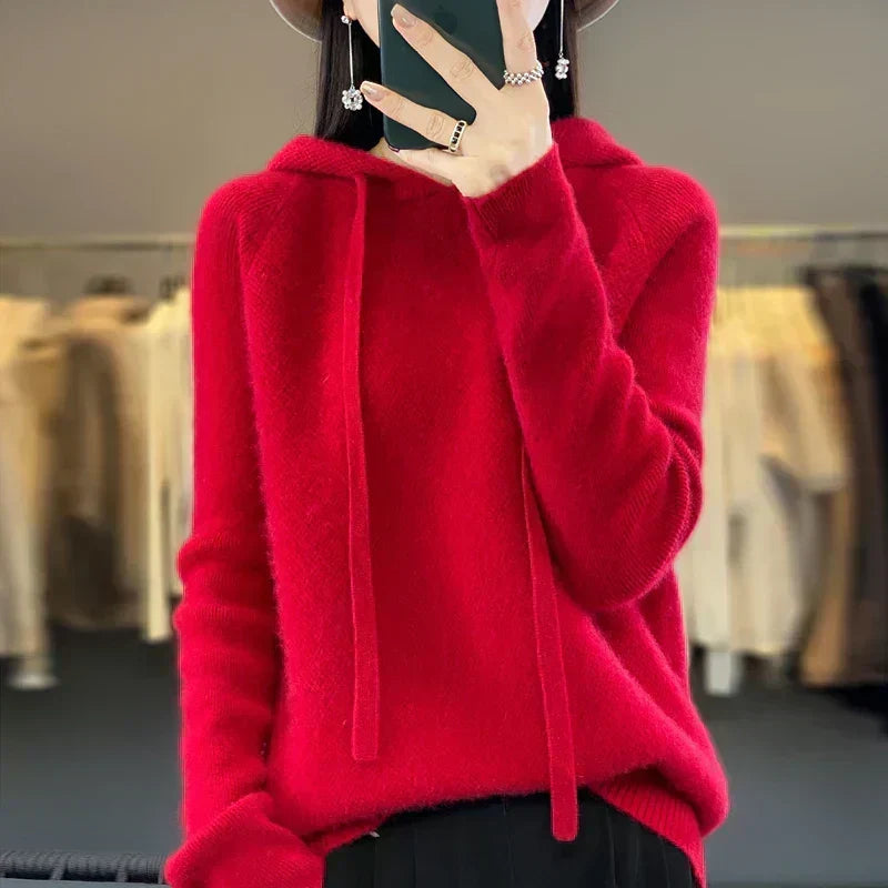 Roselle | Soft Hooded Knit Pullover