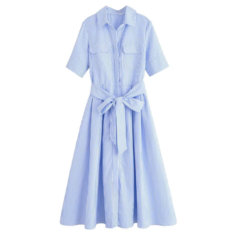 Adelia | Belted Shirt Dress