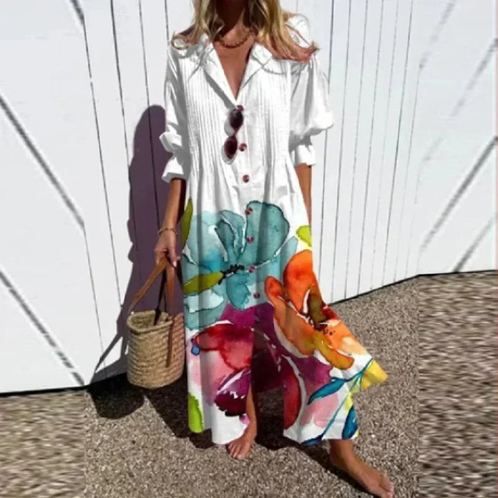 Odette | Painterly Floral Maxi Dress