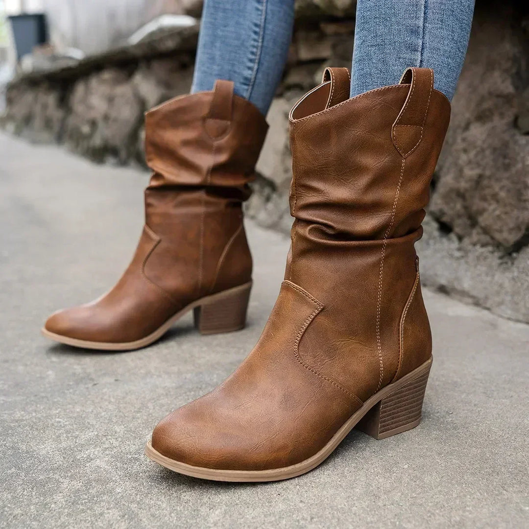 Wren | Slouch Western Ankle Boots