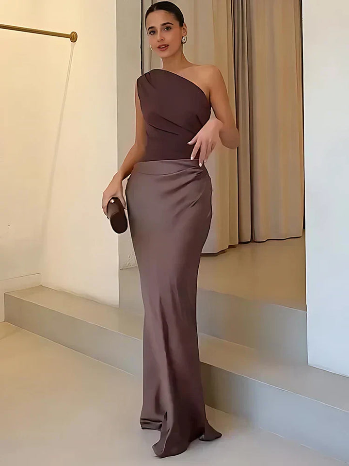 Elspeth | Draped One-Shoulder Maxi Dress