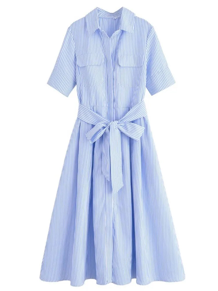 Adelia | Belted Shirt Dress