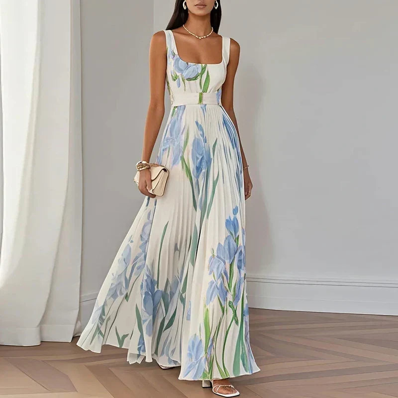 Ariadne | Floral Pleated Maxi Dress